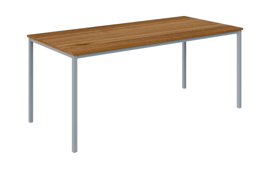 JPT 180 Jídelní stůl 1800 x 800 mm, deska ořech světlý / podnož stříbrná